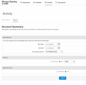 Account Summary Morgan Stanley